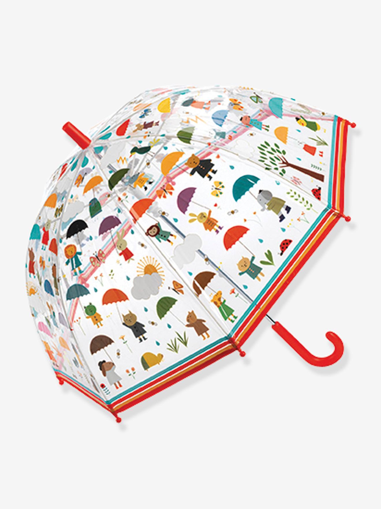 Parapluie sous la pluie rouge