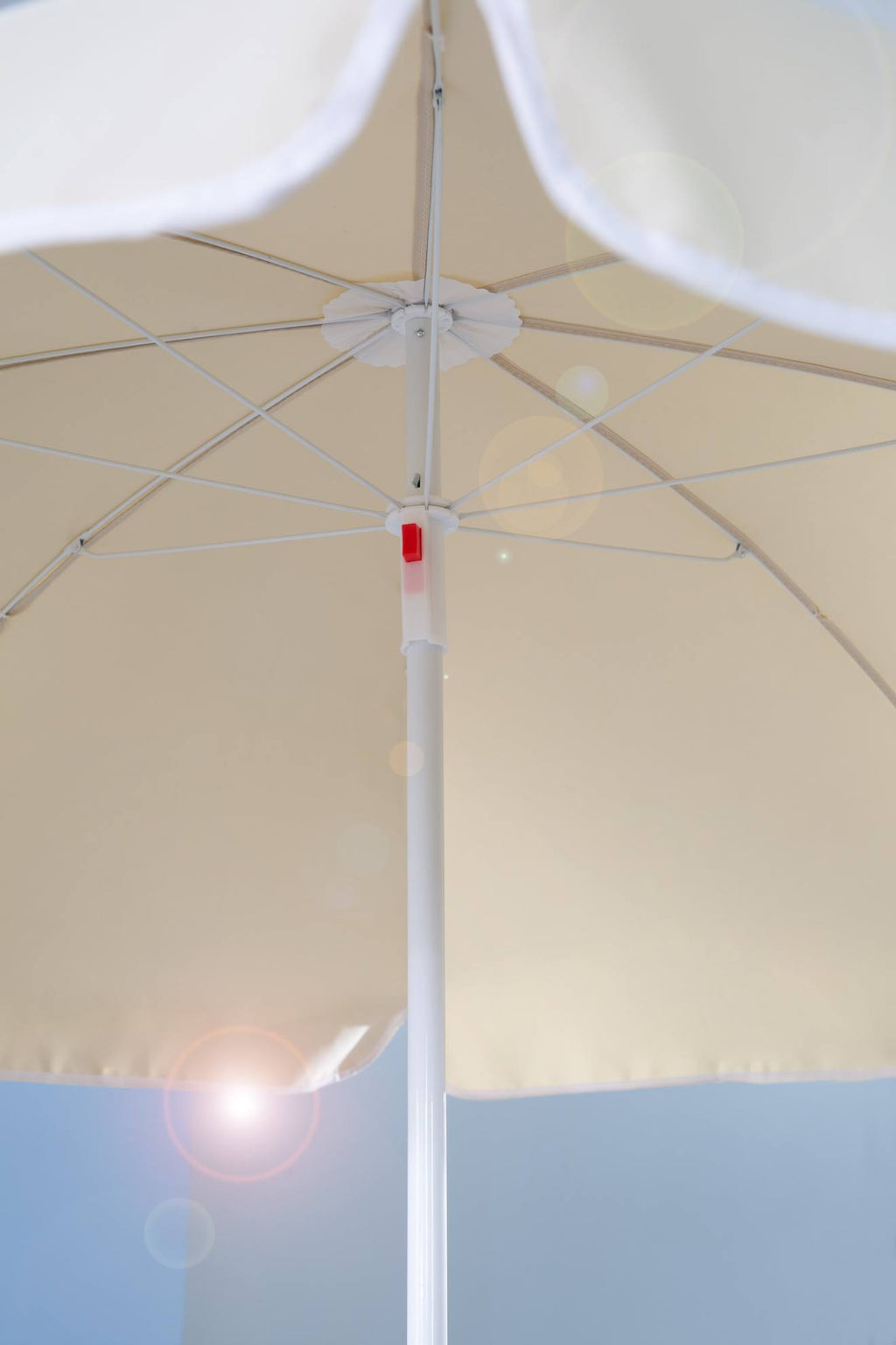 Parasol pour table piquenique enfant jaune / passepoil blanc