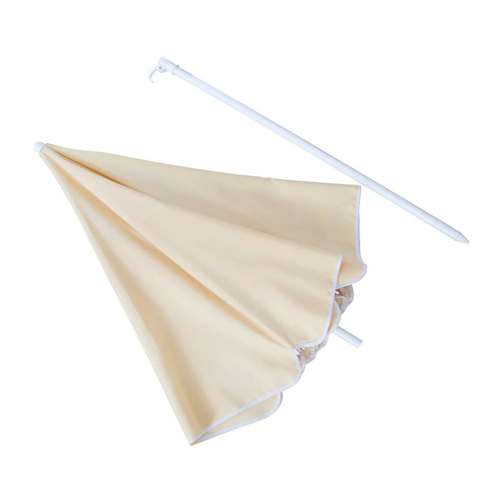 Parasol pour table piquenique enfant jaune / passepoil blanc