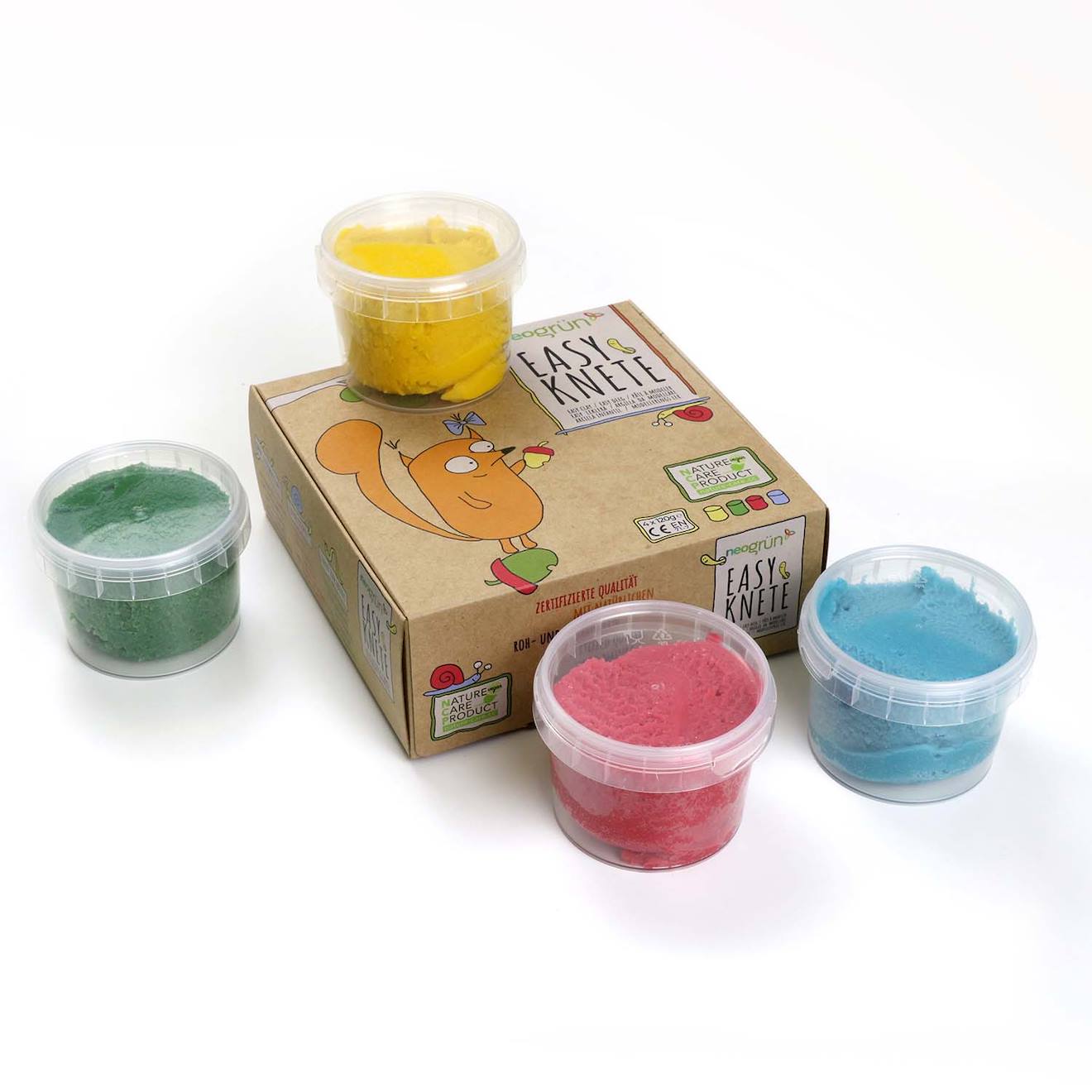 Pâte à modeler yuki naturelle & vegan bio set de 4 pots multicolore