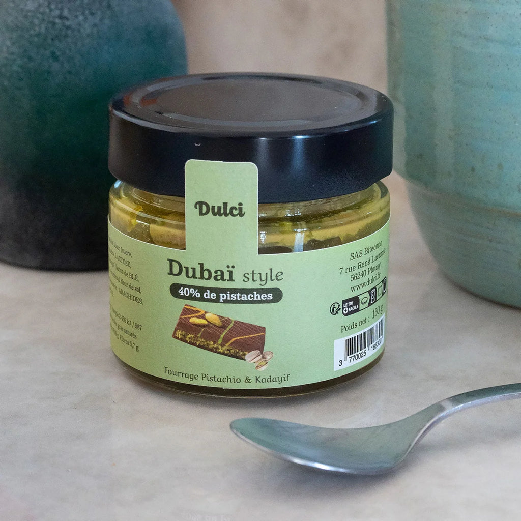 Pâte à tartiner Dubaï Style - Pistache, Chocolat blanc & Kadayif