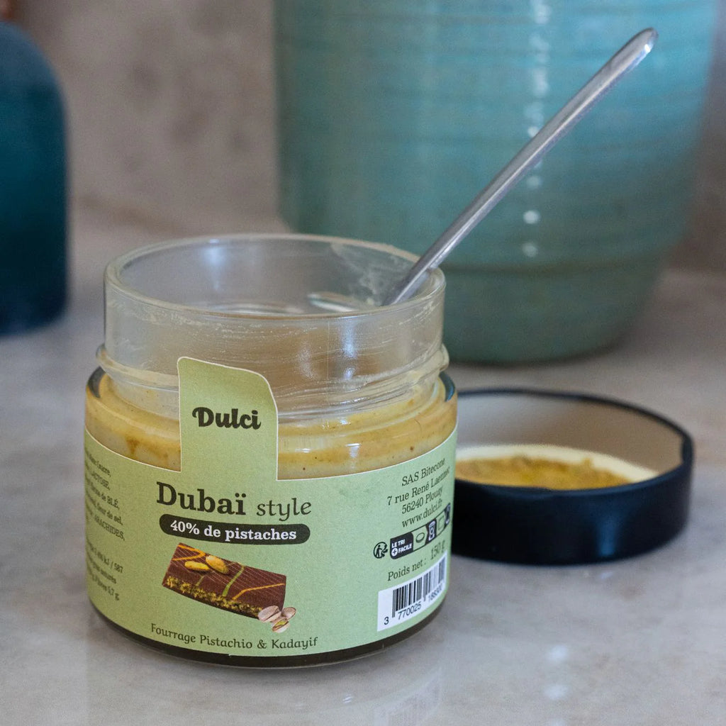 Pâte à tartiner Dubaï Style - Pistache, Chocolat blanc & Kadayif