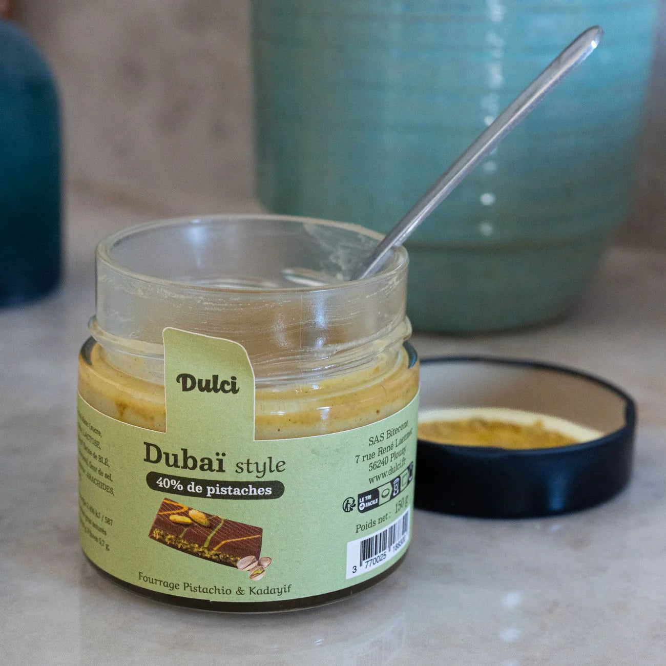 Pâte à tartiner Dubaï Style - Pistache, Chocolat blanc & Kadayif