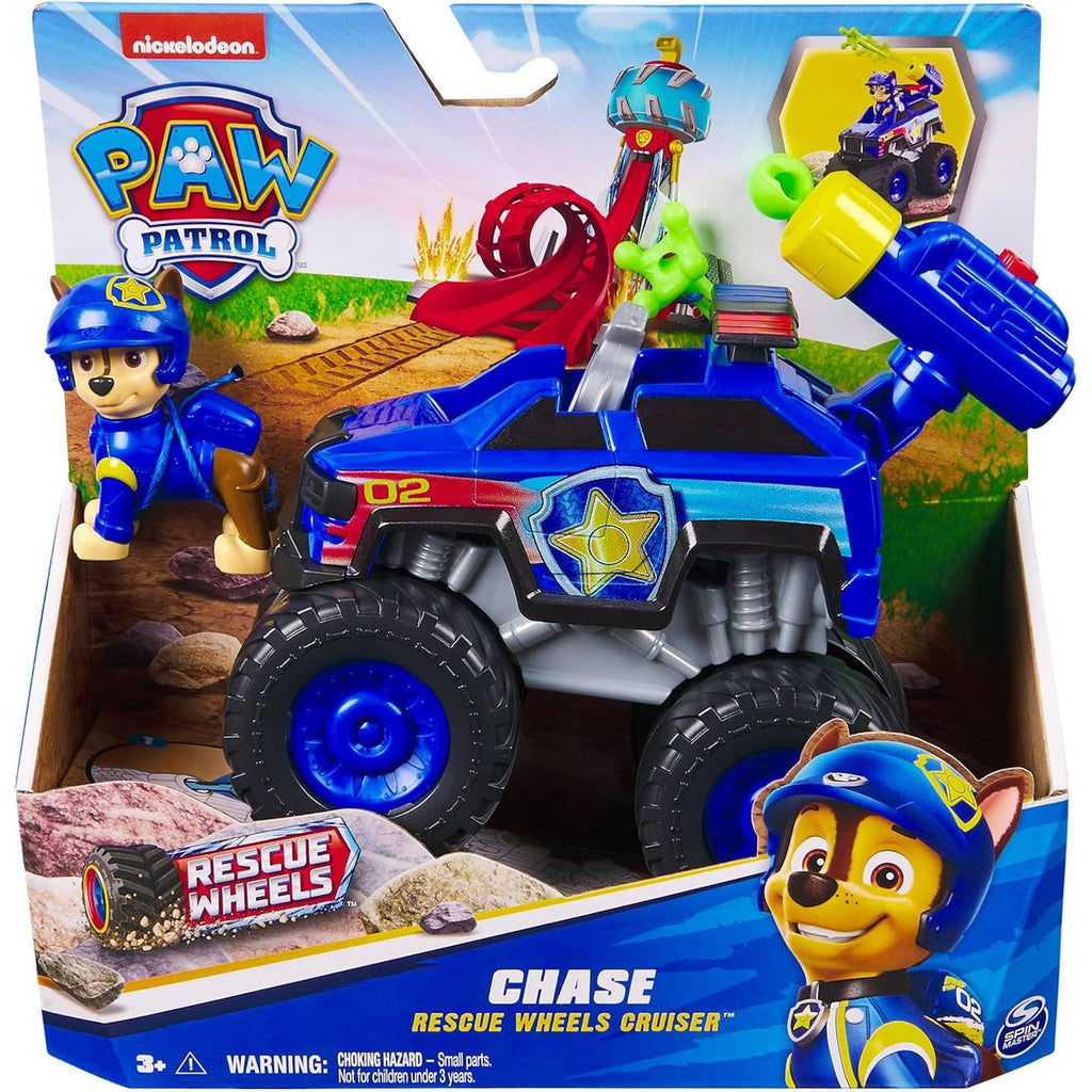Paw Patrol - pat patrouille - véhicule + figurine chase rescue wheels bleu