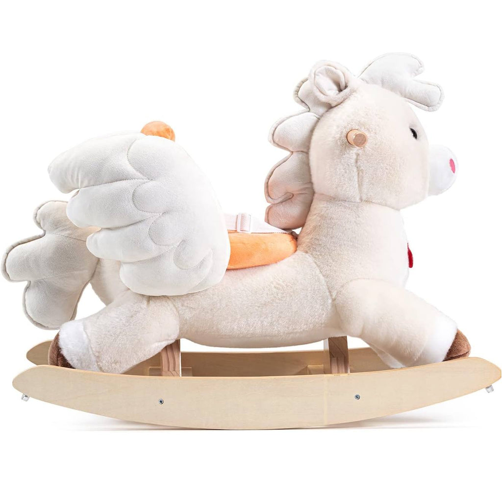 Pégase cheval ailé à bascule beige