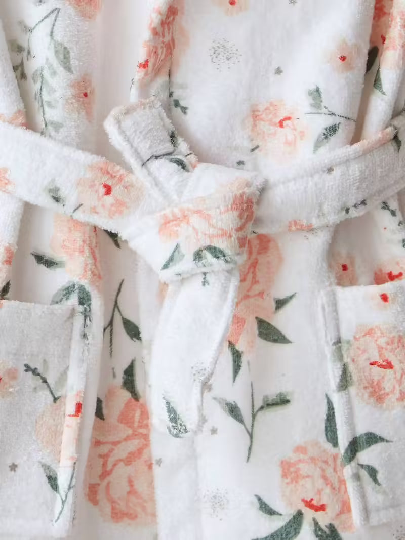 Peignoir enfant personnalisable Eau de rose – Brodé au prénom