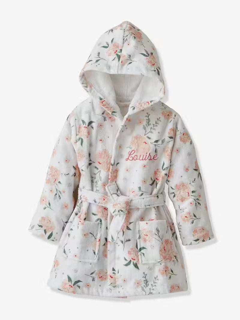 Peignoir enfant personnalisable Eau de rose – Brodé au prénom