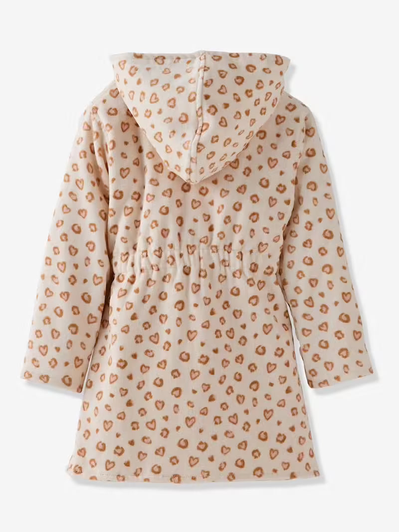 Peignoir enfant personnalisable motif Léopard & Broderie prénom