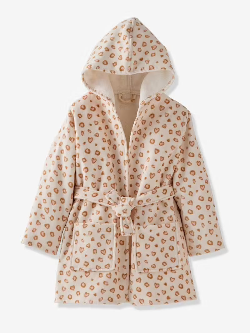 Peignoir enfant personnalisable motif Léopard & Broderie prénom