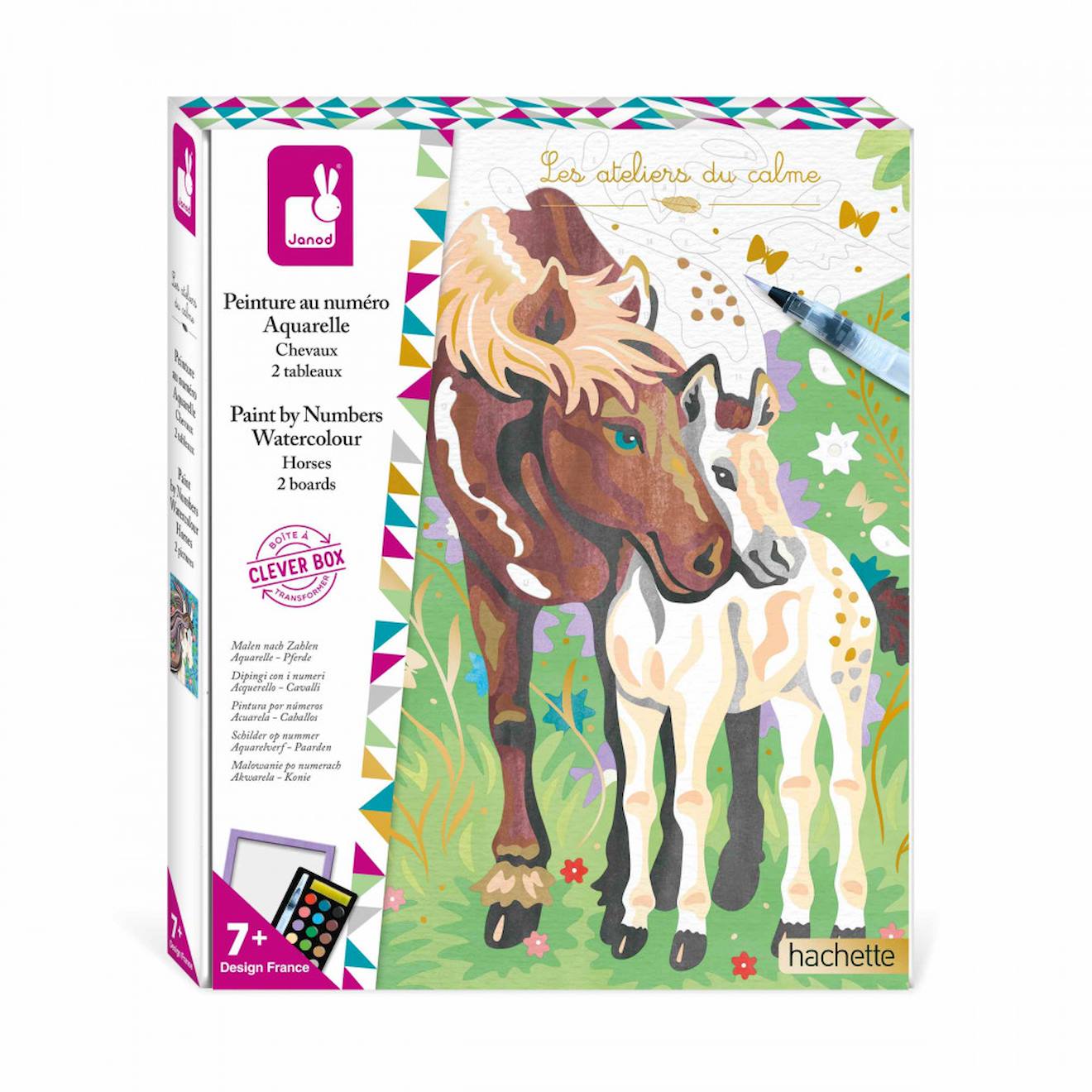 Peinture au numéro chevaux multicolore