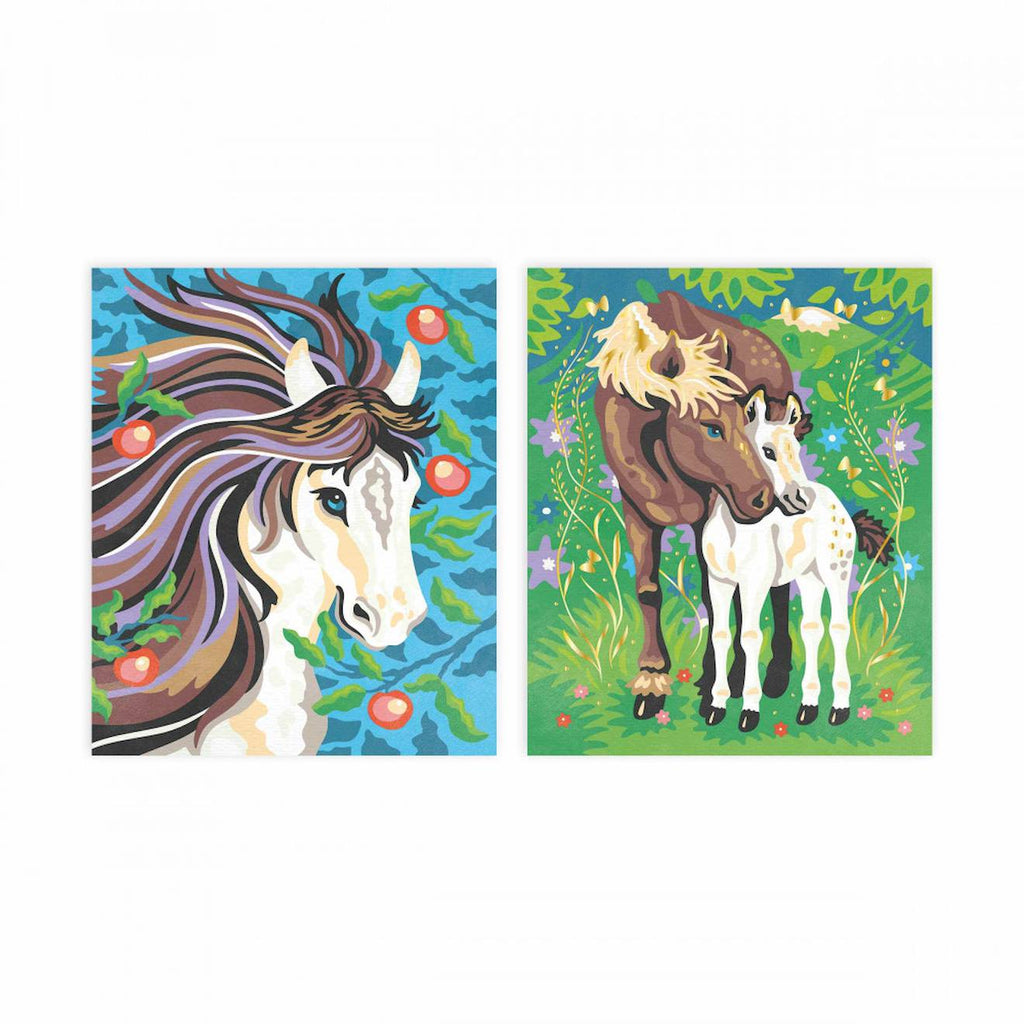 Peinture au numéro chevaux multicolore