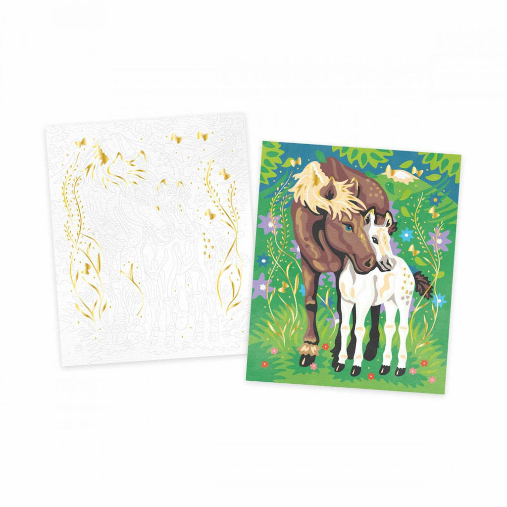 Peinture au numéro chevaux multicolore