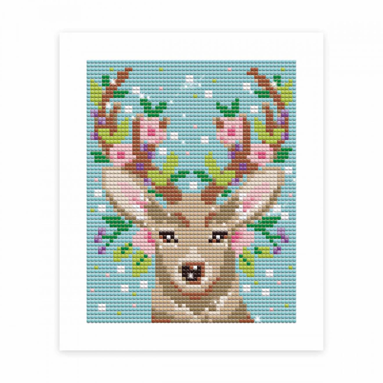 Peinture diamant cerf multicolore