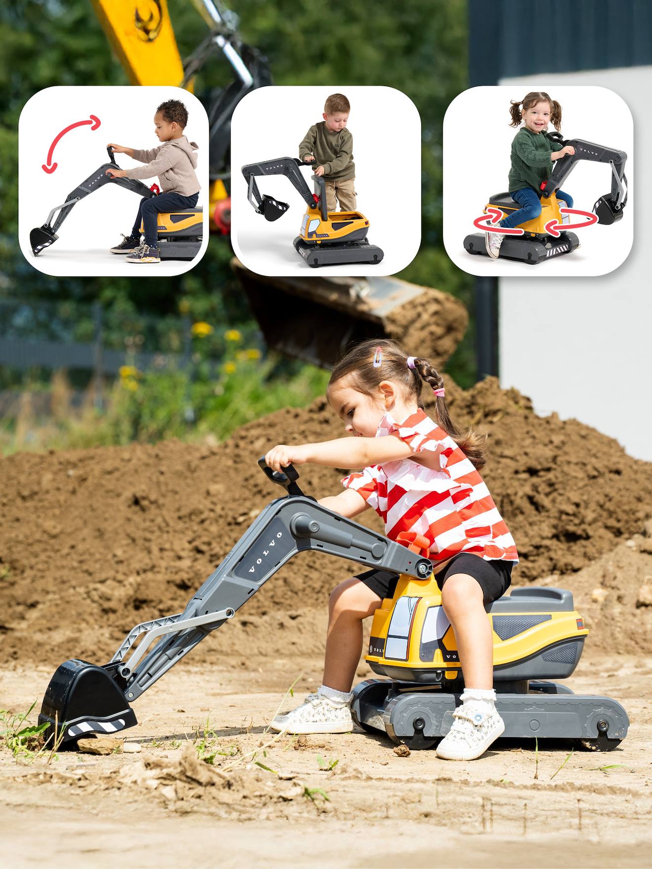 Pelleteuse super builder entièrement articulée avec assise ouvrante jaune et anthracite - volvo