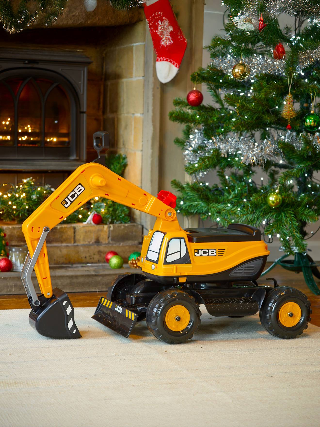 Pelleteuse super builder entièrement articulée avec assise ouvrante jaune jcb