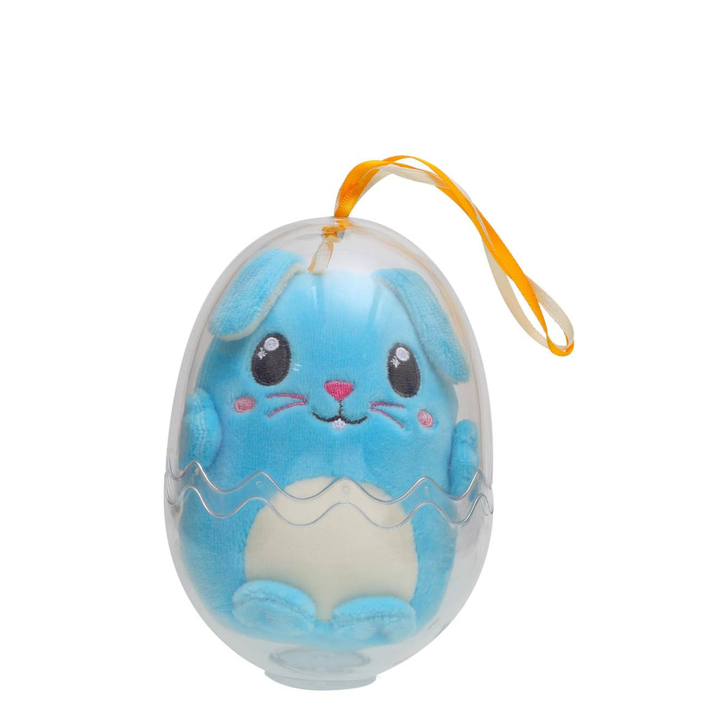 Peluche - œuf cosymals de pâques - lapin bleu en peluche - 12 cm bleu