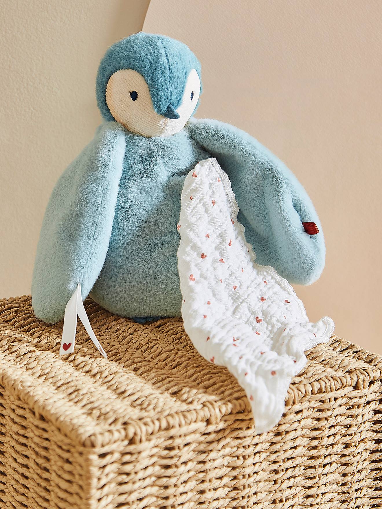 Peluche à bisous manchot complices - vert