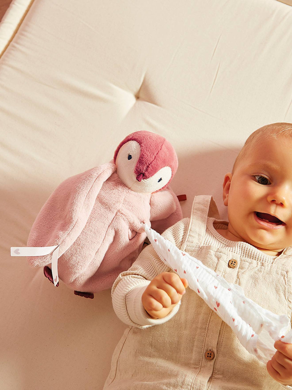 Peluche à bisous manchot complices - rose