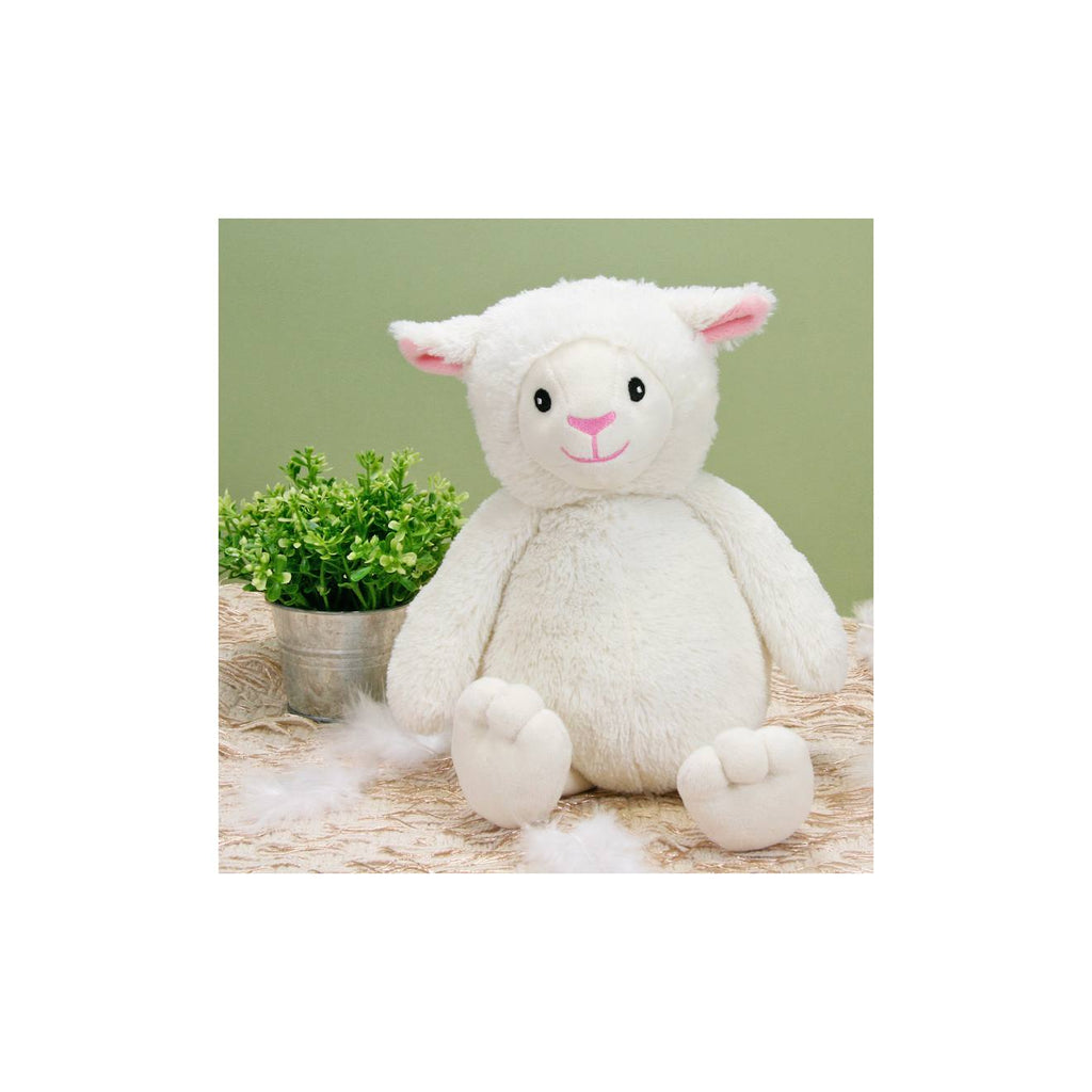 Peluche - agneau éconimals de pâques en peluche éco-conçue - 15 cm blanc