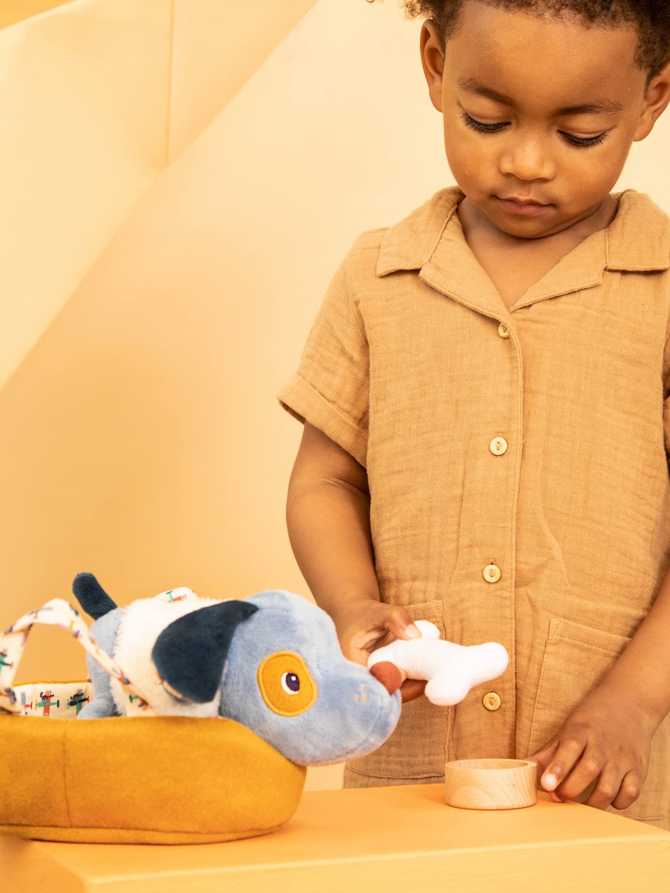 Peluche animal et son panier s jules