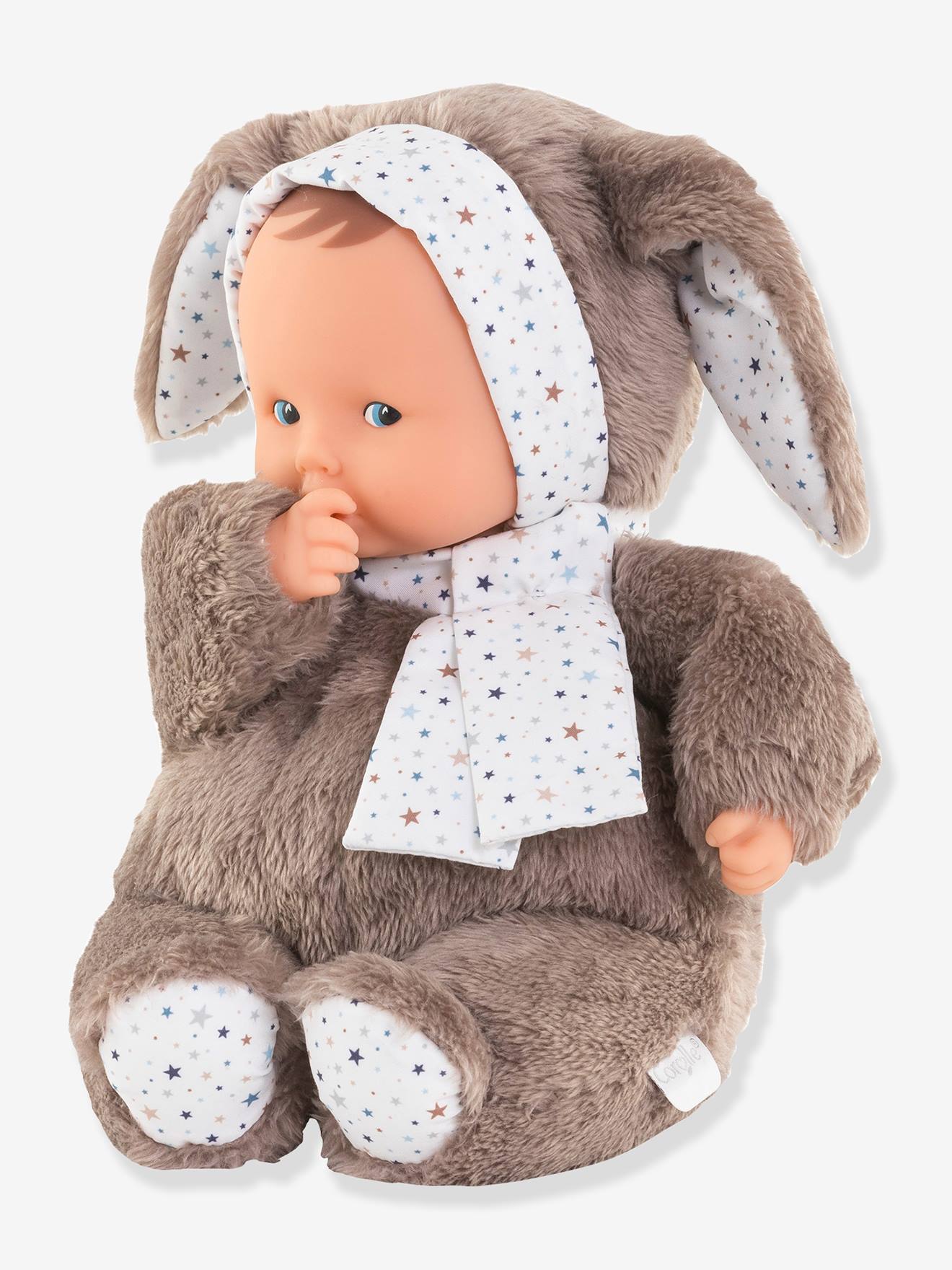 Peluche babilapin ciel étoiles 28 cm marron
