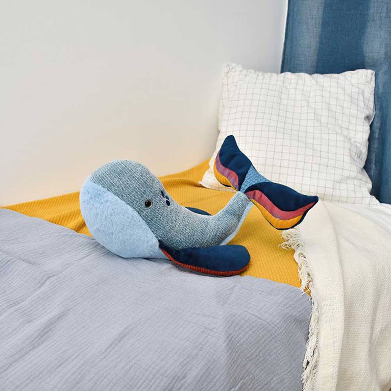 Peluche baleine bleue 30 cm bleu