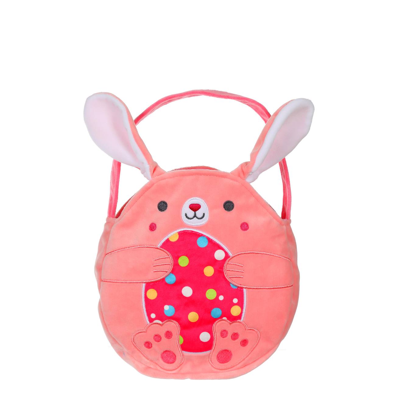 Peluche - bonbonnière œuf coloré en peluche - rose - 16 cm rose