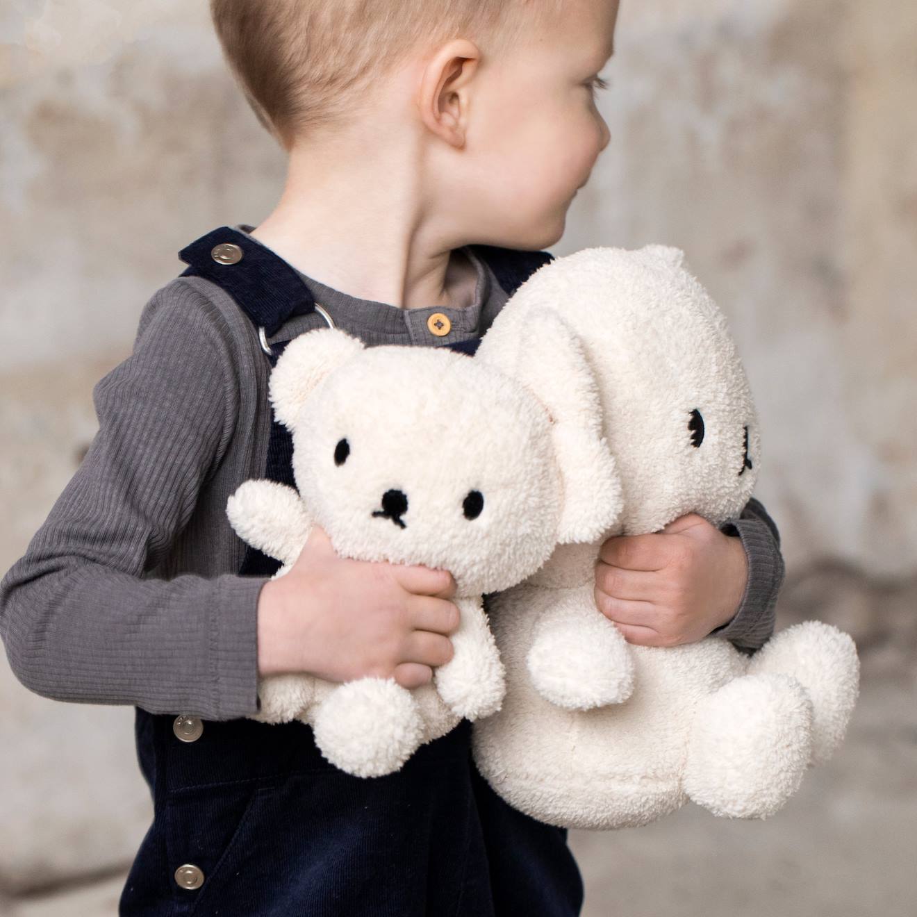 Peluche boris terry (17 cm) crème