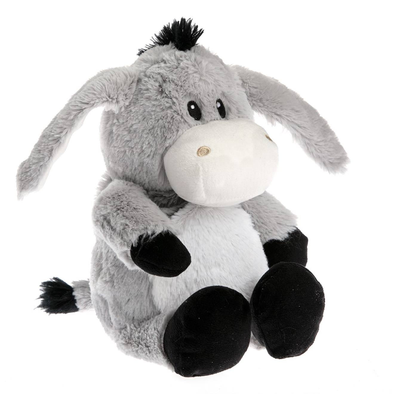 Peluche bouillotte ane gris