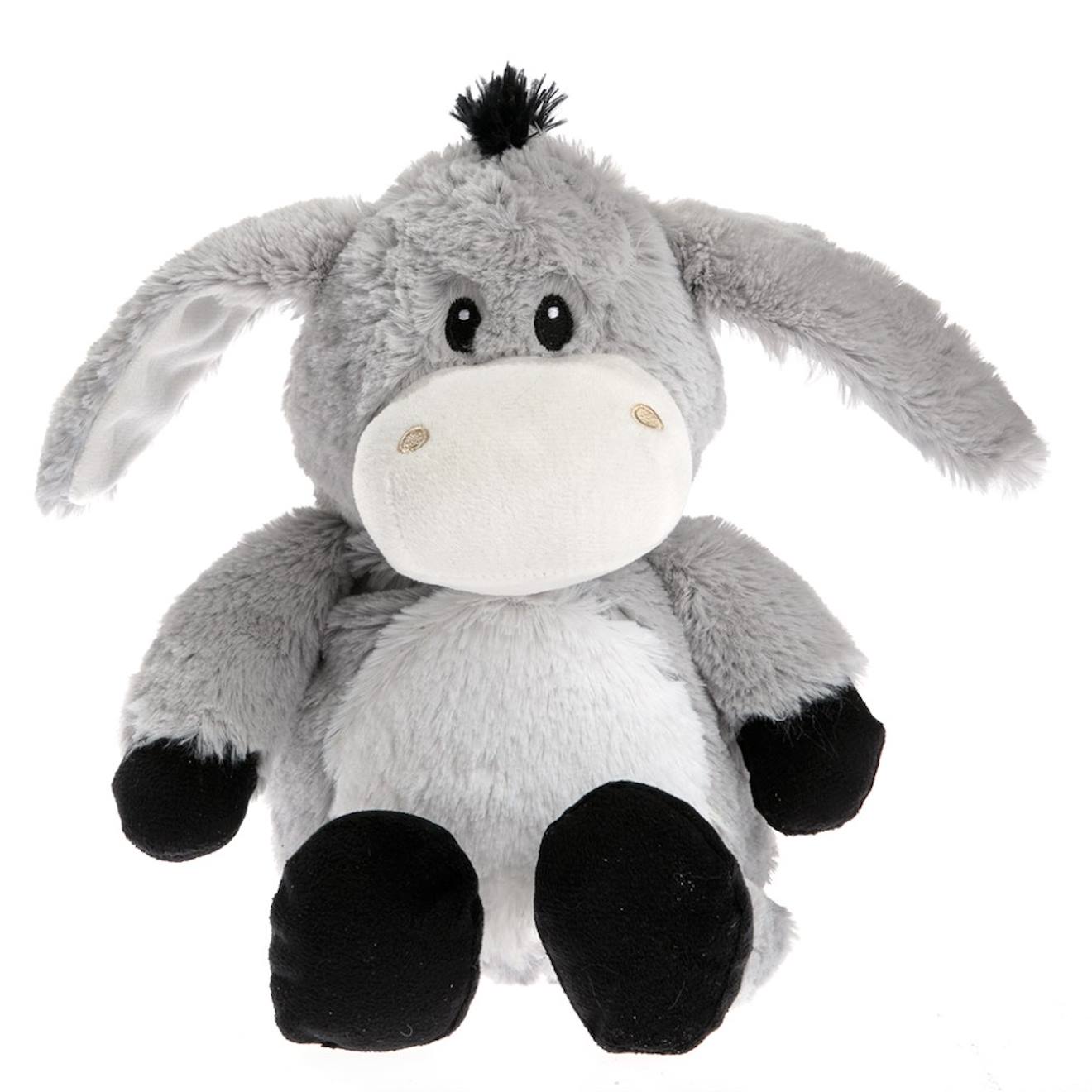 Peluche bouillotte ane gris