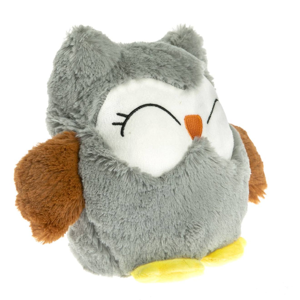 Peluche bouillotte chouette grise gris