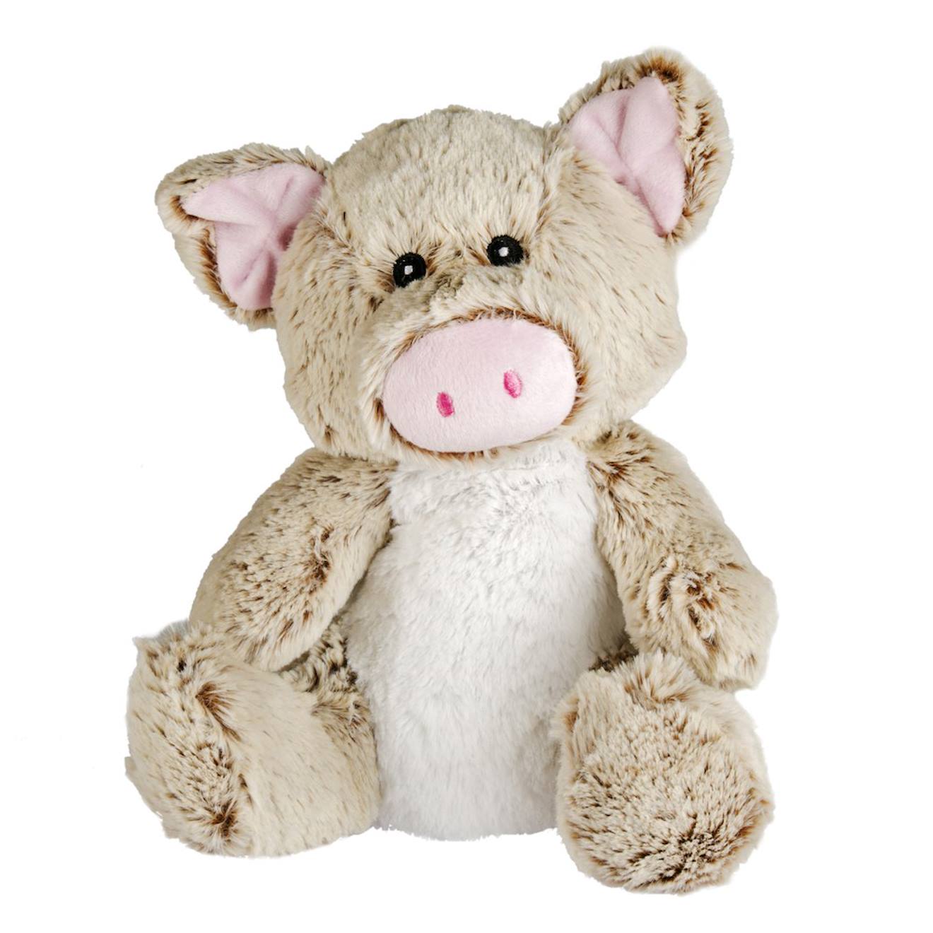 Peluche bouillotte cochon gris