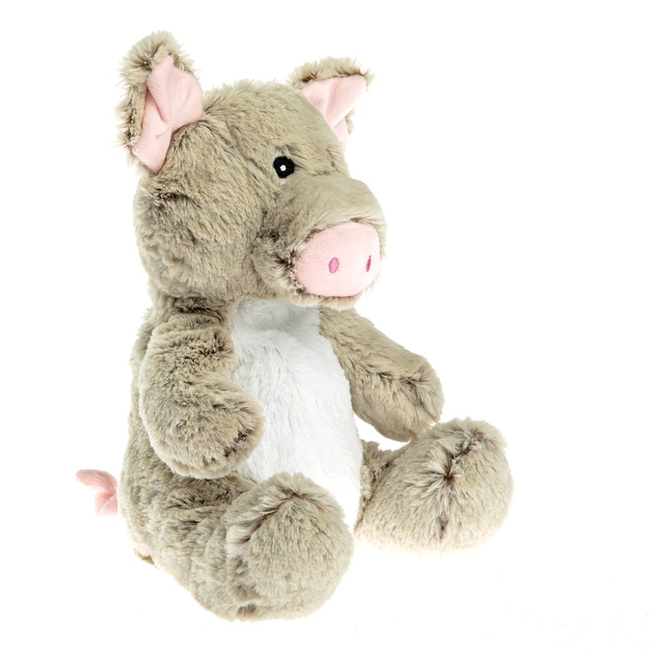 Peluche bouillotte cochon gris