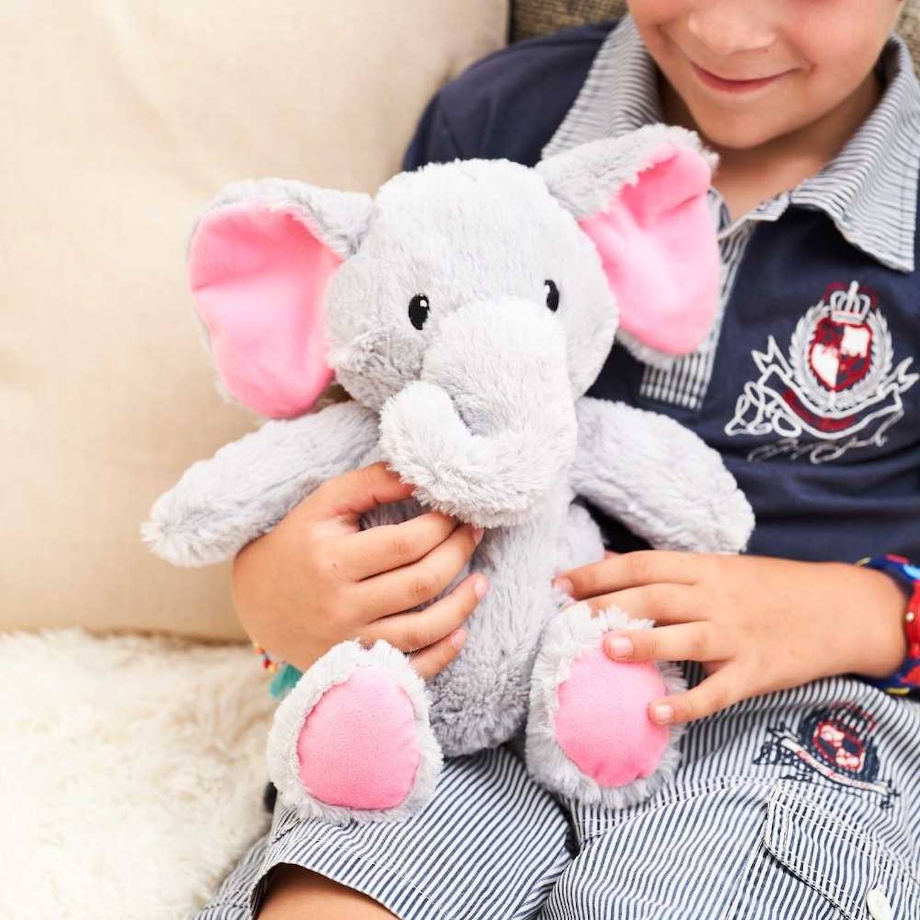 Peluche bouillotte eléphant gris