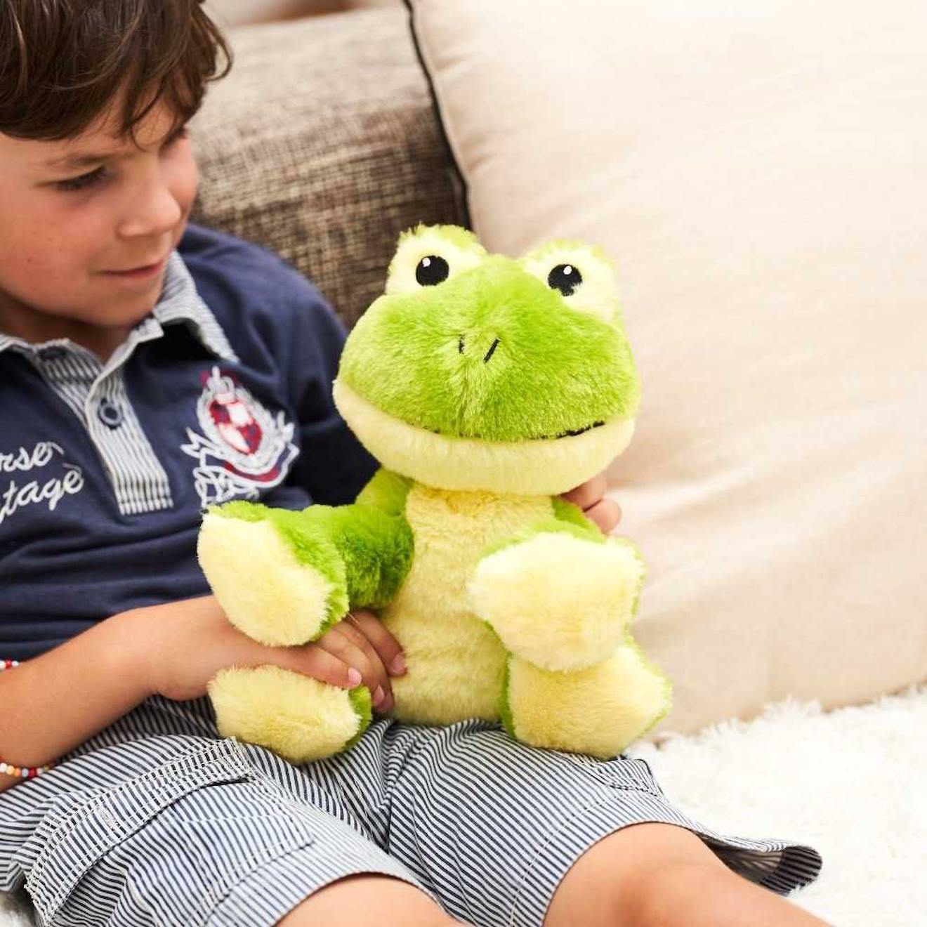 Peluche bouillotte grenouille vert