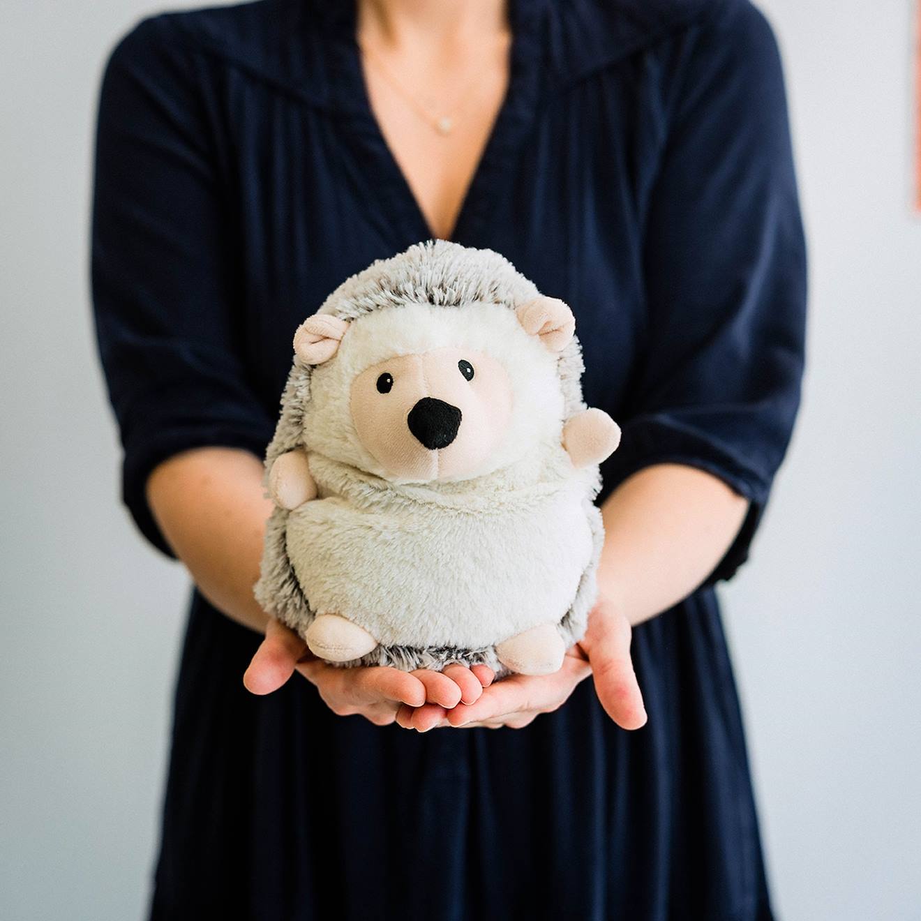 Peluche bouillotte hérisson beige