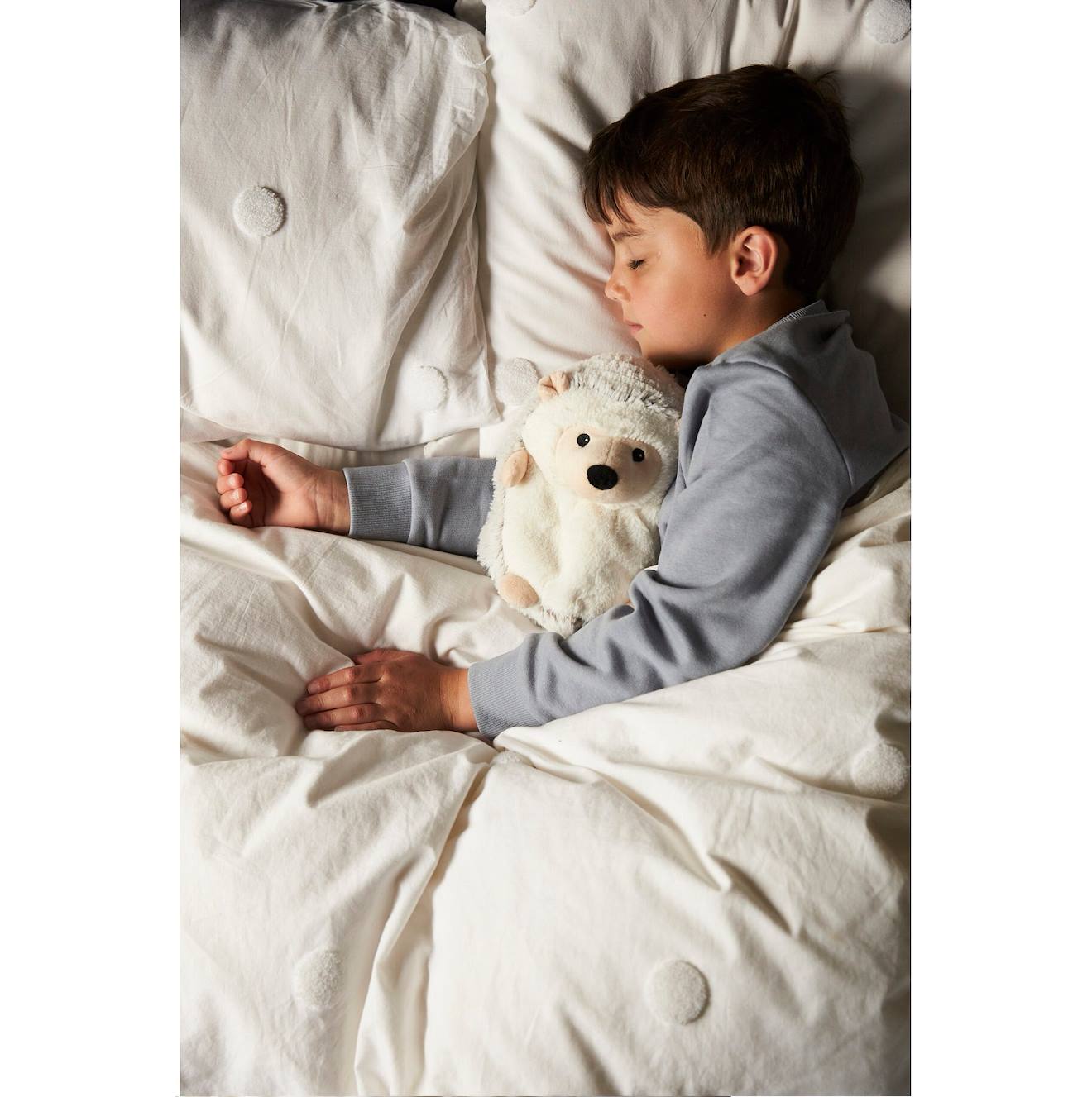 Peluche bouillotte hérisson beige