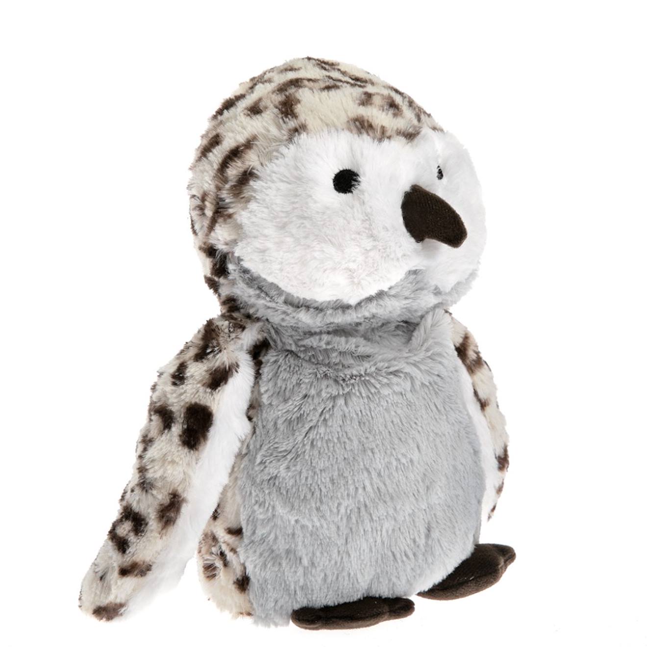 Peluche bouillotte hibou blanc