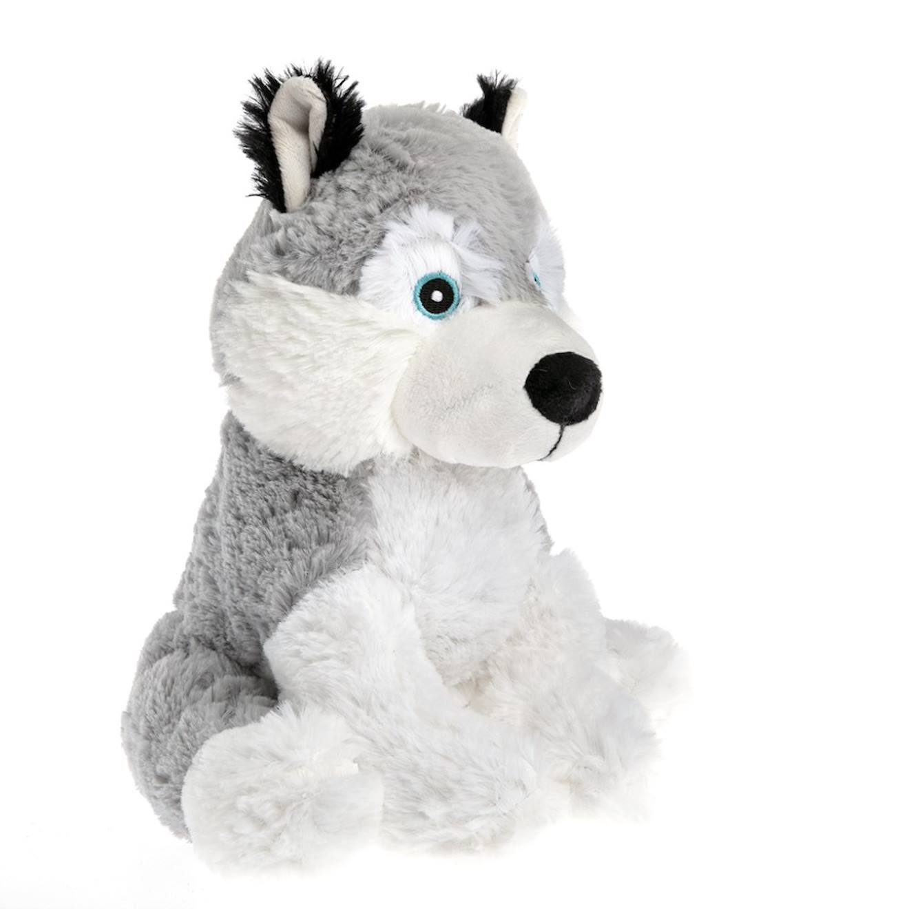 Peluche bouillotte husky blanc