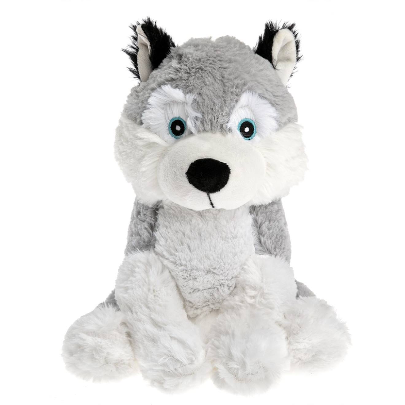 Peluche bouillotte husky blanc