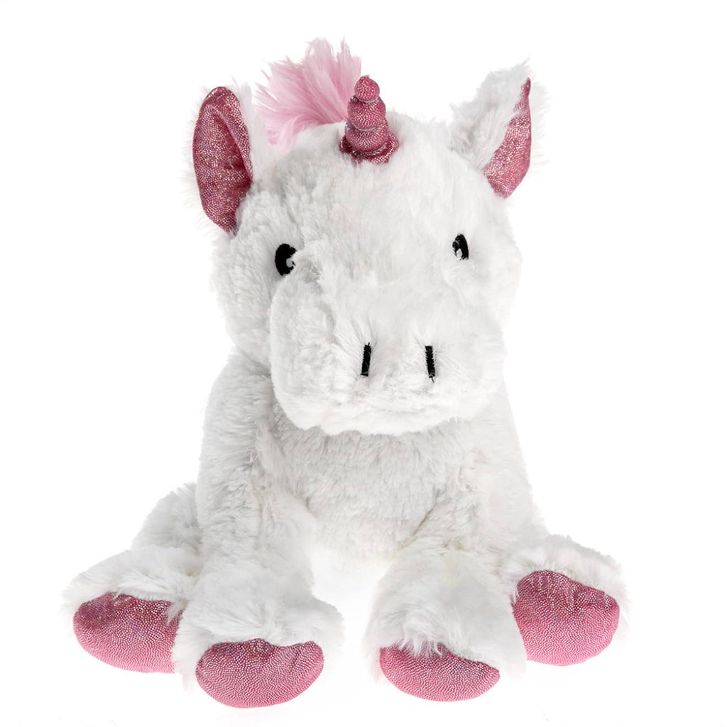 Peluche bouillotte licorne blanche blanc