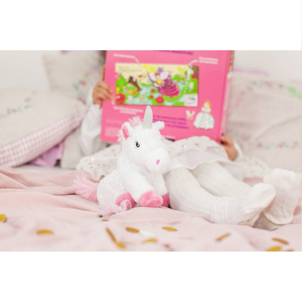 Peluche bouillotte licorne junior blanc