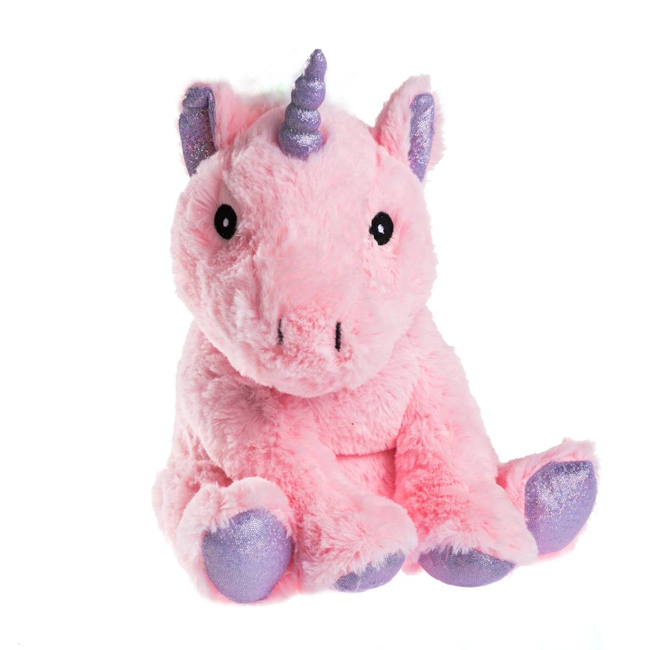 Peluche bouillotte licorne rose
