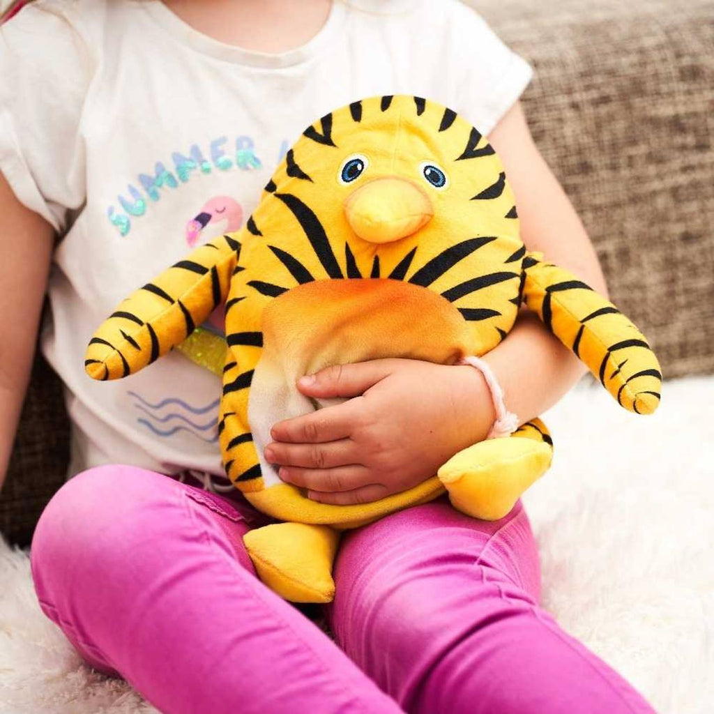Peluche bouillotte maurice les as de la jungle jaune
