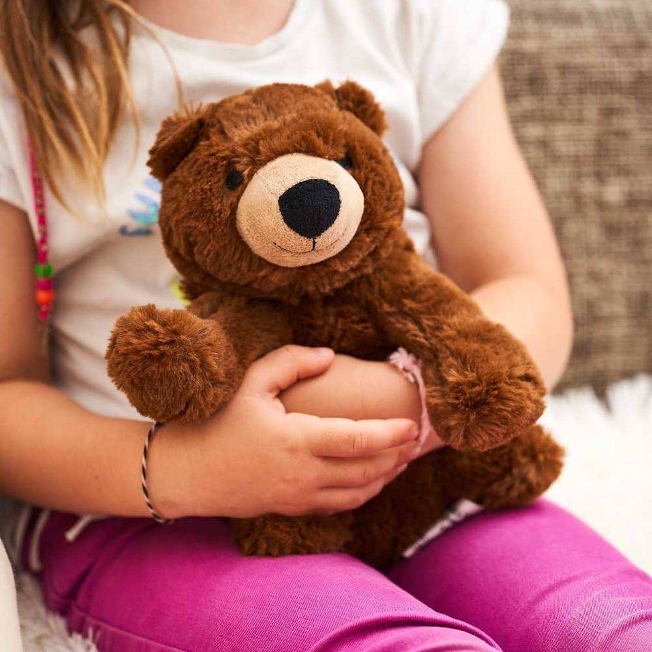 Peluche bouillotte ours brun marron