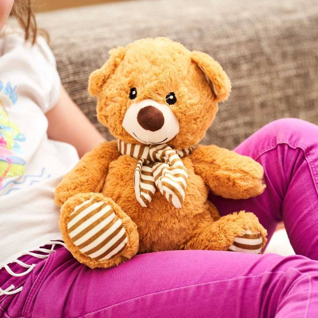 Peluche bouillotte ours crème marron