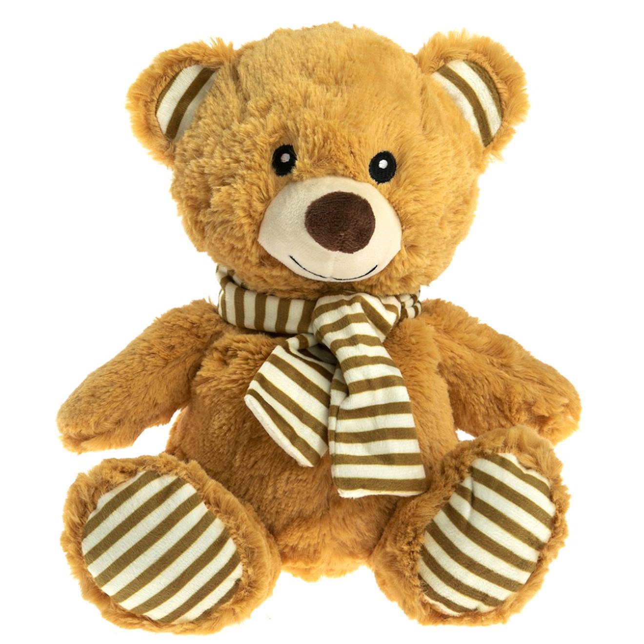 Peluche bouillotte ours crème marron