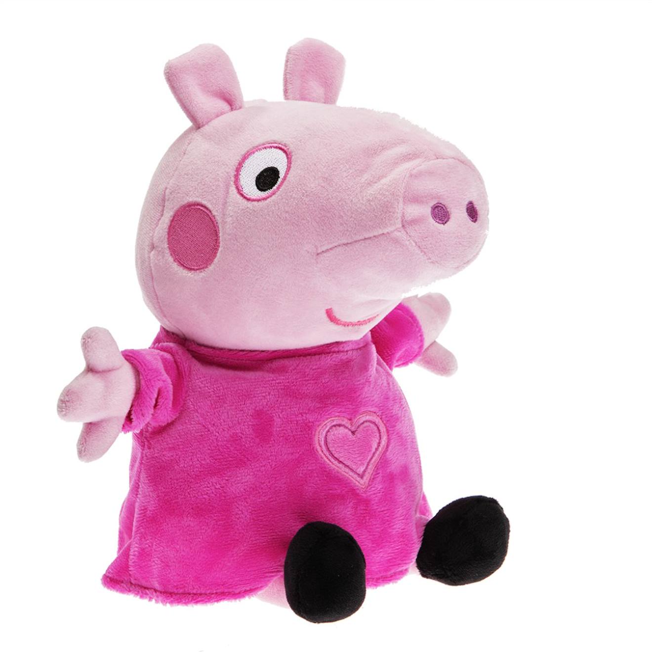 Peluche bouillotte Peppa Pig rose marron