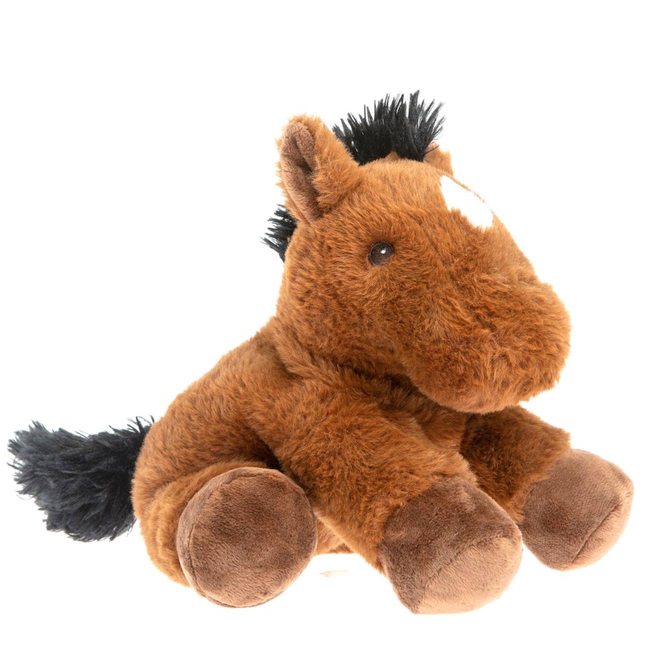 Peluche bouillotte poney marron