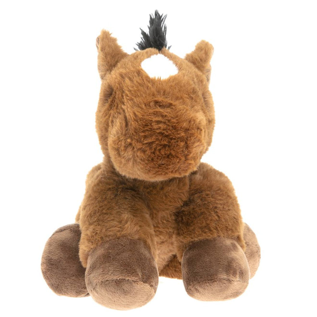 Peluche bouillotte poney marron
